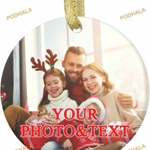 Personalized 2023 Christmas Ornaments Custom Photo Text Ceramic Hanging Decoration