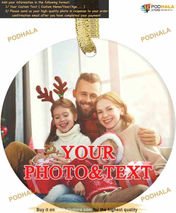 Personalized 2023 Christmas Ornaments Custom Photo Text Ceramic Hanging Decoration