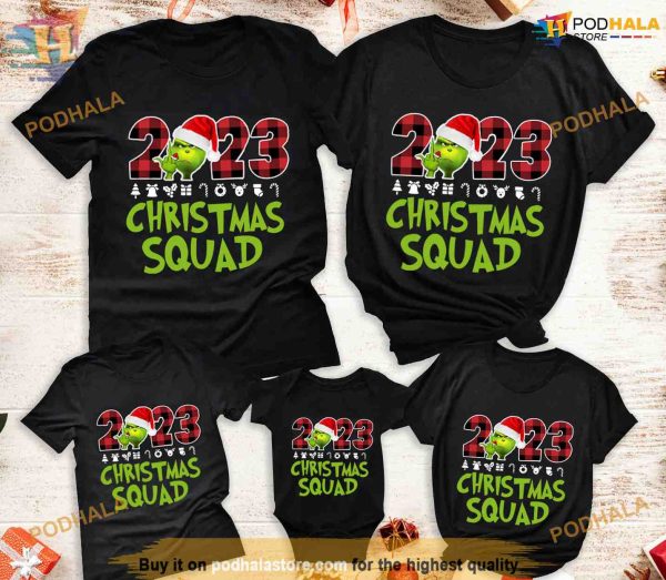 Personalized 2023 Grinch Squad Family Xmas, Custom Grinch Christmas Shirt