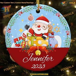 Personalized 2023 Santa Claus Ornaments, Custom Family Christmas Tree Decor