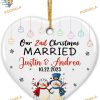 Personalized 2nd Christmas Married Ornament 2023, Mr & Mrs Snowman, Anniversary Gift