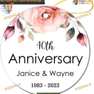 Personalized 40th Wedding Anniversary Ornament, Custom 2023 Valentine's Gift for Parents
