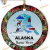 Personalized Alaska Christmas Ornament, Travel Souvenir 2023, Custom Keepsake