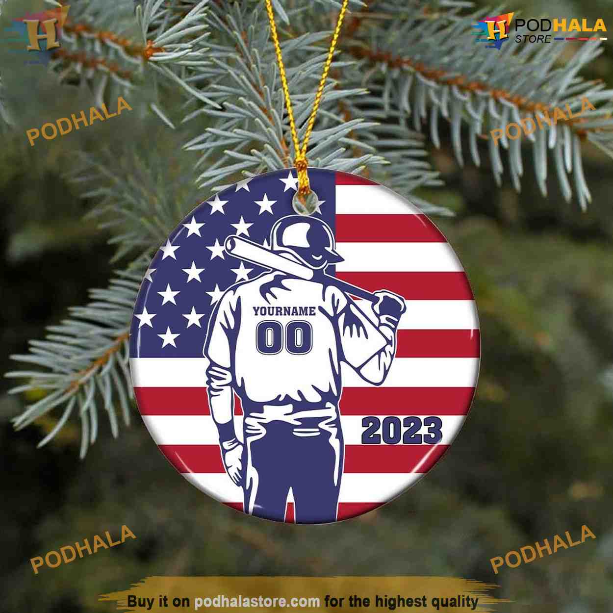 Personalized American Baseball Ornament, Family Christmas Tree ...