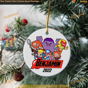 Personalized Avengers Bootleg Ornament, Superhero Christmas Fun