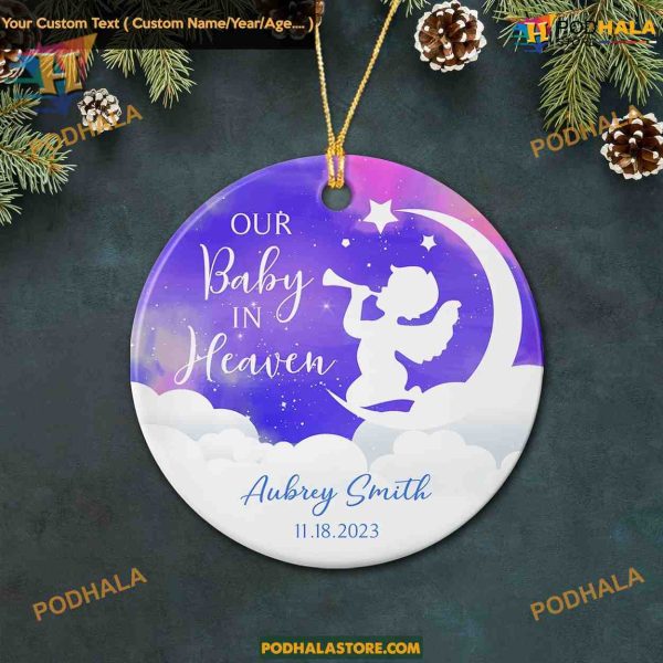Personalized Baby in Heaven Ornament 2023, Memorial Angel Baby, Christmas Remembrance