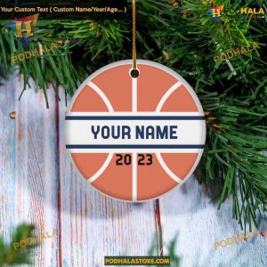 Personalized Basketball Ornament 2023, Custom Player Team Sports Keepsake