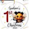 Personalized Bumblebee Baby's First Christmas 2023 Ornament, Gift for Baby