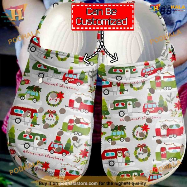 Personalized Camping Christmas Crocs, Funny Xmas Gifts for Campers