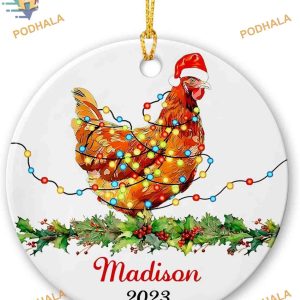Personalized Chicken 2023 Ceramic Ornament for Chicken Lovers