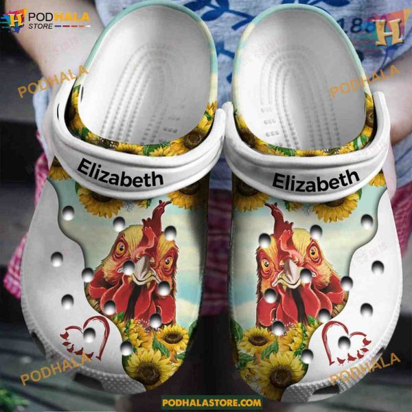 Personalized Chicken Heart Classic Clogs, Love-themed Funny Crocs