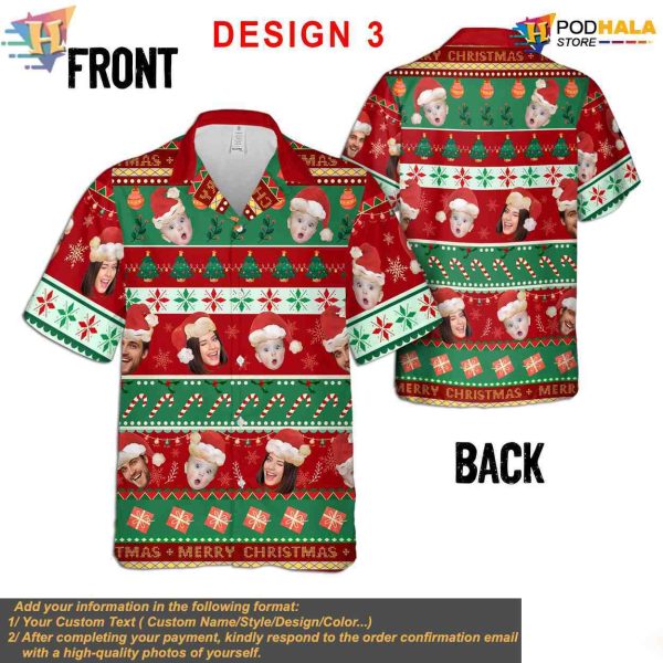 Personalized Christmas Hawaiian Shirt, Custom Face Xmas Shirt, Funny Holiday Theme