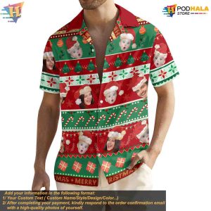 Personalized Christmas Hawaiian Shirt Custom Face Xmas Shirt Funny Holiday Theme 5