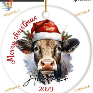 Personalized Cow 2023 Christmas Ornament, Animal Lover Xmas Gift