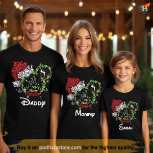 Personalized Custom Disney Merry Christmas Shirt, Best Family Christmas Gifts