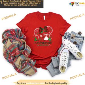 Personalized Disney Christmas 2023 Tees Disney Minnie Mickey Disney Christmas Custom Tee 2
