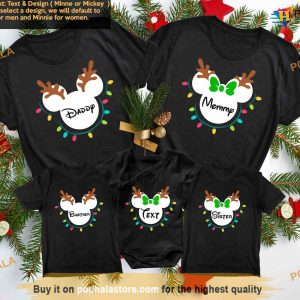 Personalized Disney Christmas Deer Shirt, Disney 2023 Christmas, Disney Family Matching Tee