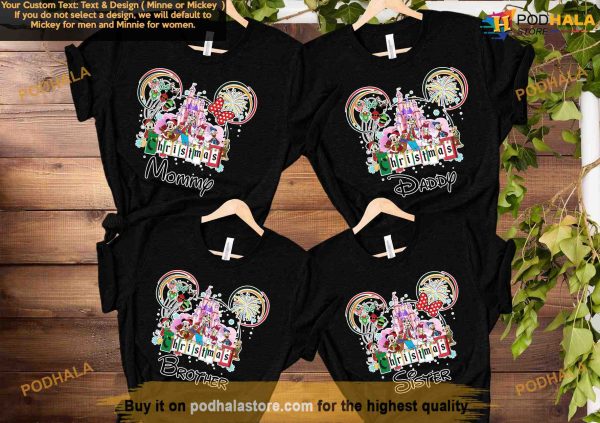 Personalized Disney Christmas Shirt, Mickey Minnie Christmas Tees, Best Family Christmas Gifts