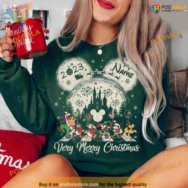 Personalized Disney Christmas Shirt, Merry Christmas Party 2023 Tee