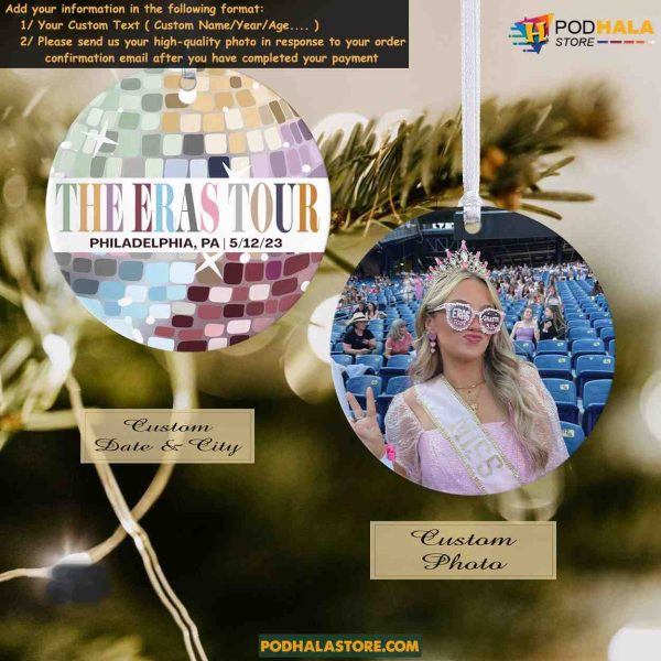 Personalized Era Photo Ornament, Custom Family Ornaments, Concert Memorabilia