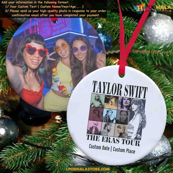 Personalized Eras Tour Ornament, Personalized Photo Ornaments, Swiftie 2023