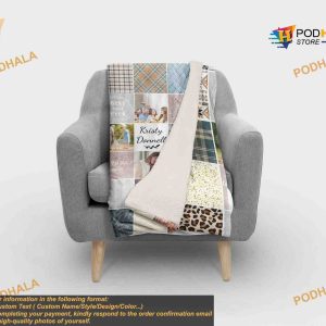Personalized Family Photo Collage Blanket Mom Grandma Friend Baby Pet Memory Keepsake Gift 5