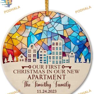 Personalized First Christmas New Apartment Ornament 2023, Anniversary Gift