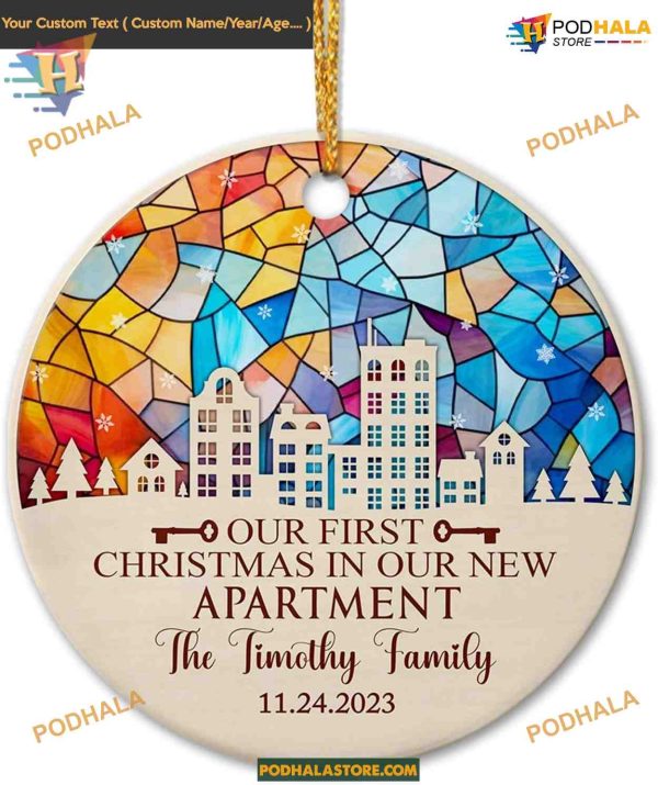 Personalized First Christmas New Apartment Ornament 2023, Anniversary Gift