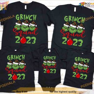 Personalized Grinch 2023 Squad Shirt, Grinch Christmas Gifts, Pajamas & Shirt