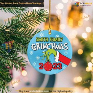 Personalized Grinch Family Holiday Ornament The Grinch Tree Decorations 4