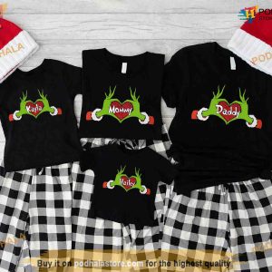 Personalized Heartfelt Grinch Xmas Family, Custom Funny Grinch Shirt
