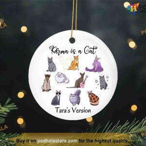 Personalized Karma Is A Cat Ornament Concert Xmas Gift Albums Keepsake 2