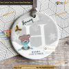 Personalized Merry Xmas Bear Snowflake Ornament, Name Decor