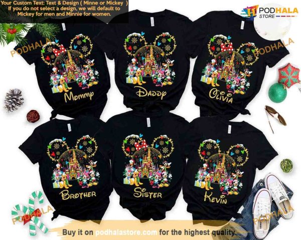 Personalized Mickey Friends Christmas Shirt, Family Christmas Disney 2023, Disneyland Tees