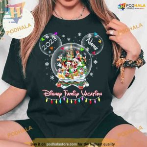 Personalized Mickey Friends Globe 2023 Shirt Mickeys Very Merry Party Disneyland Disneyworld Tees 2