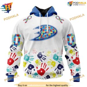 Personalized NHL Autism Awareness Design Mighty Ducks Hoodie 3D 1