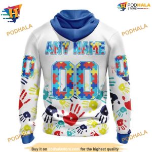 Personalized NHL Autism Awareness Design Mighty Ducks Hoodie 3D 2