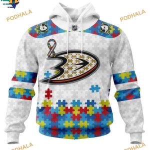 Personalized NHL Autism Awareness Mighty Ducks Hoodie 3D Design 1