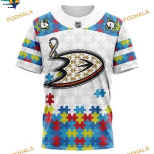 Personalized NHL Autism Awareness Mighty Ducks Hoodie 3D Design 3