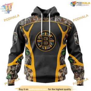 Personalized NHL Camo Hunting Style Boston Bruins Hoodie 3Ds Outdoor Apparel 1