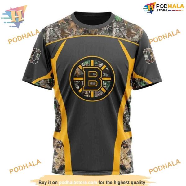 Personalized NHL Camo Hunting Style Boston Bruins Hoodie 3D, Outdoor Apparel