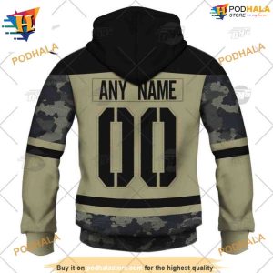 Personalized NHL Camo Military Authentic Ducks Hockey Apparel Hoodie 3D 4