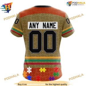 Personalized NHL Fearless Against Autism Anaheim Ducks Hoodie 3D 4