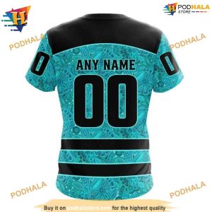 Personalized NHL Fight Ovarian Cancer Ducks Hockey Hoodie 3D 4