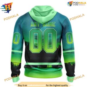 Personalized NHL Northern Light Design Anaheim Ducks Apparel Hoodie 3D 2