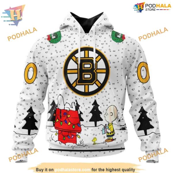 Personalized NHL Peanuts Themed Boston Bruins Hoodie 3D, Exclusive Bruins Gear