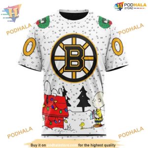 Personalized NHL Peanuts Themed Boston Bruins Hoodie 3D Exclusive Bruins Gear 3