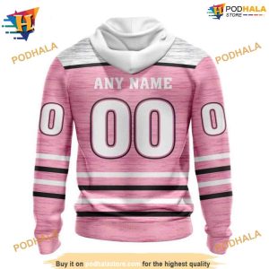 Personalized NHL Pink Fight Breast Cancer Ducks Hockey Apparel Hoodie 3D 2