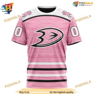 Personalized NHL Pink Fight Breast Cancer Ducks Hockey Apparel Hoodie 3D 3
