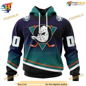 Personalized NHL Retro Gradient Design Mighty Ducks Hoodie 3D Edition 1